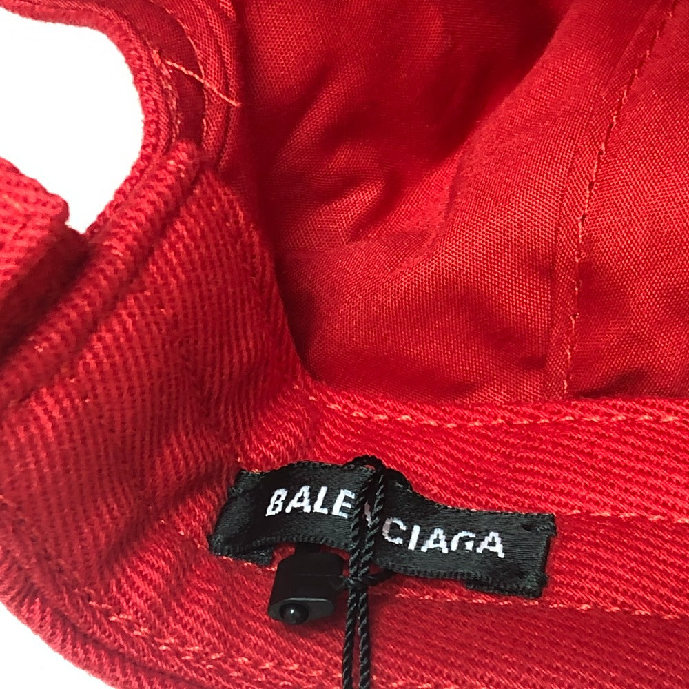 BALENCIAGA 623903 GYM WEAR CAP Logo embroidery Baseball hats, headwear, accessories cap cotton Red Used