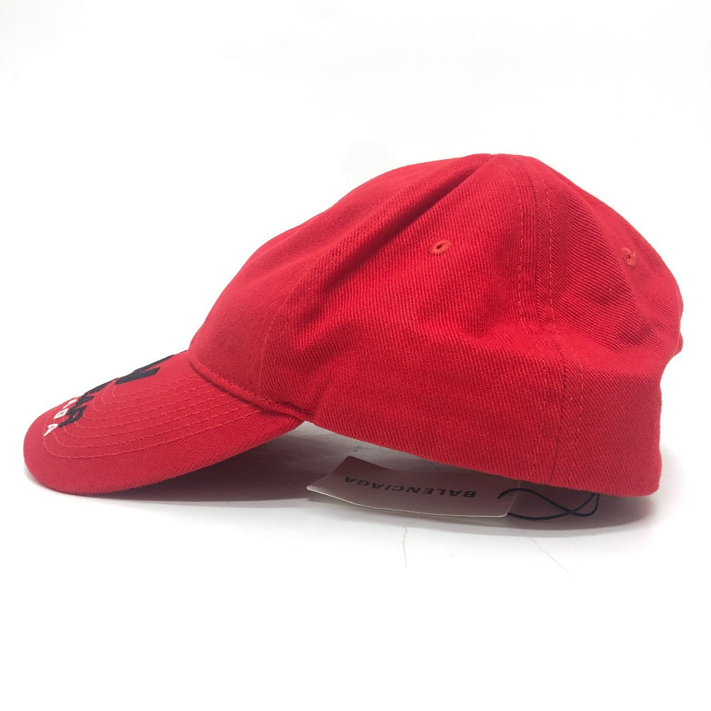 BALENCIAGA 623903 GYM WEAR CAP Logo embroidery Baseball hats, headwear, accessories cap cotton Red Used