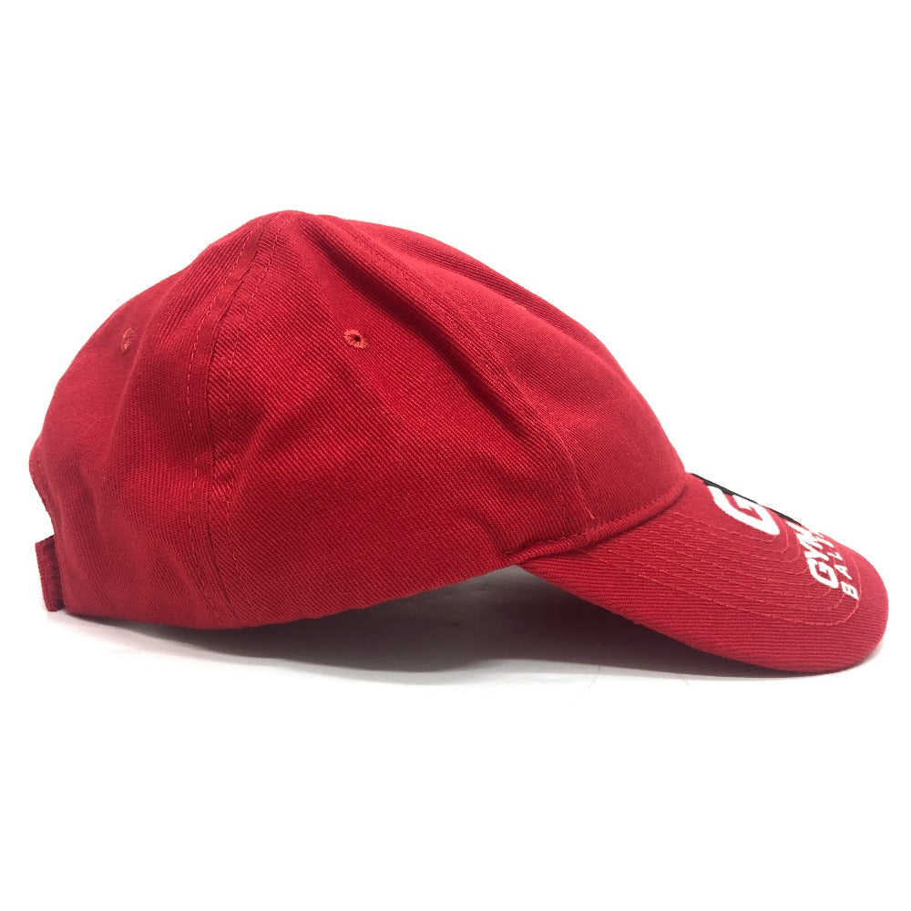 BALENCIAGA 623903 GYM WEAR CAP Logo embroidery Baseball hats, headwear, accessories cap cotton Red Used
