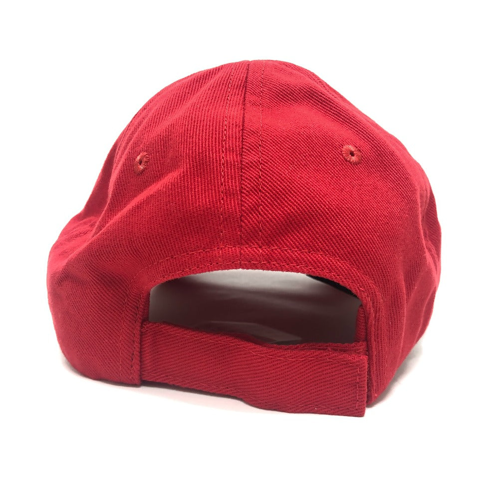 BALENCIAGA 623903 GYM WEAR CAP Logo embroidery Baseball hats, headwear, accessories cap cotton Red Used