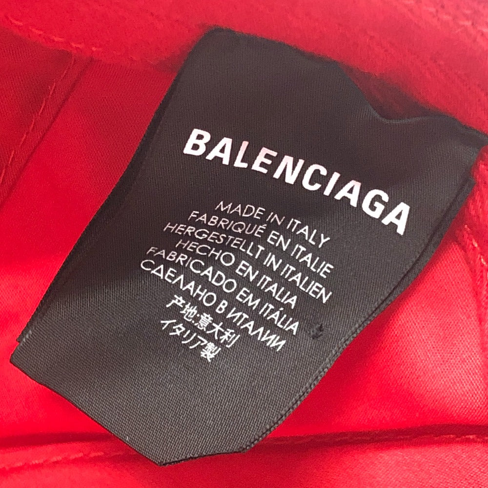 BALENCIAGA 623903 GYM WEAR CAP Logo embroidery Baseball hats, headwear, accessories cap cotton Red Used