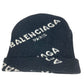 BALENCIAGA 487029 Total logo beanie hat knit hat knit cap Knit hat wool Black/White Used