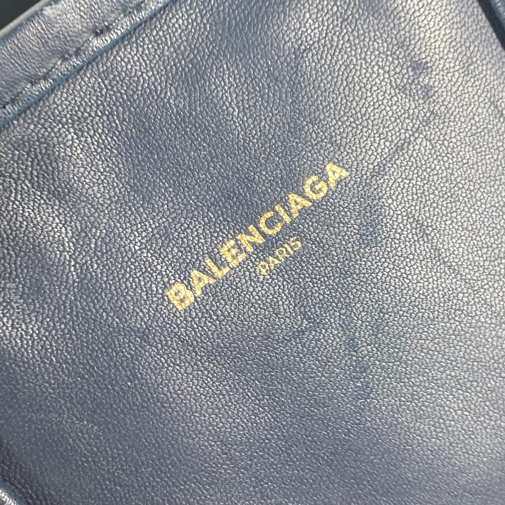 BALENCIAGA 443096 バザールショッパーS 2WAYバッグ ショルダーバッグ カバン ハンドバッグ 斜め掛け トートバッグ レザー レディース ネイビー