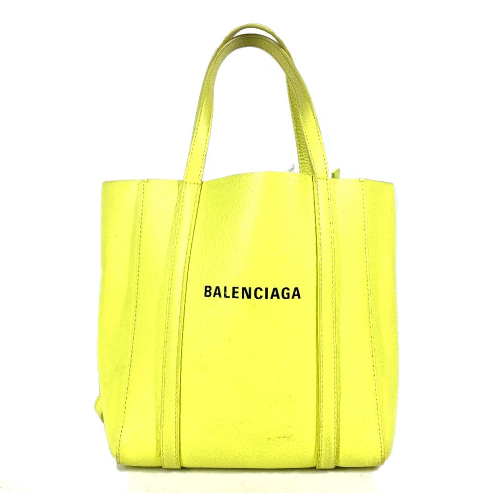 BALENCIAGA 551815 ロゴ エブリデイ トートバッグ XXS トートバッグ カバン 斜め掛け ショルダーバッグ レザー レディース イエロー