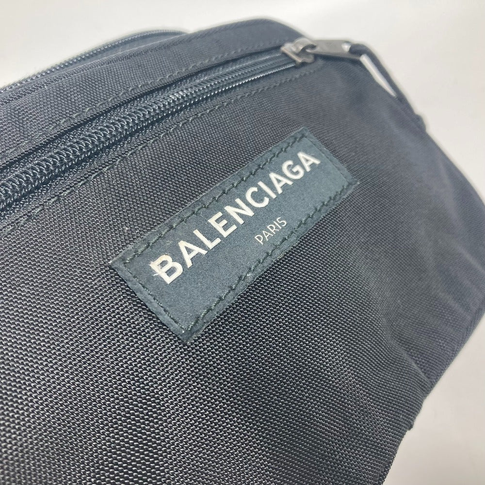 BALENCIAGA 482389 バイカラー ウエストポーチ ロゴ ベルトバッグ カバン クロス ショルダーバッグ ボディバッグ ナイロン ユニセックス ブラック