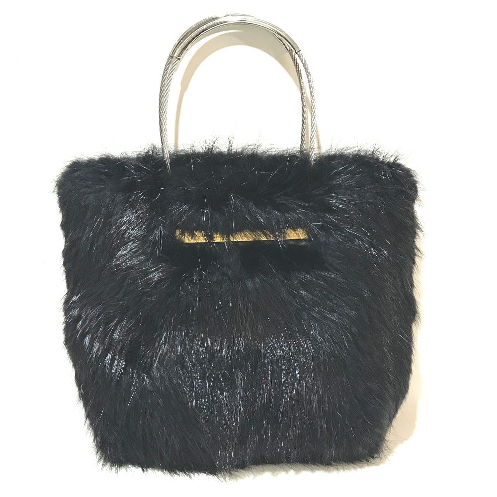 BALENCIAGA Cable Fur Bag, Fur Tote, Handbag, Fur, Women's, Black