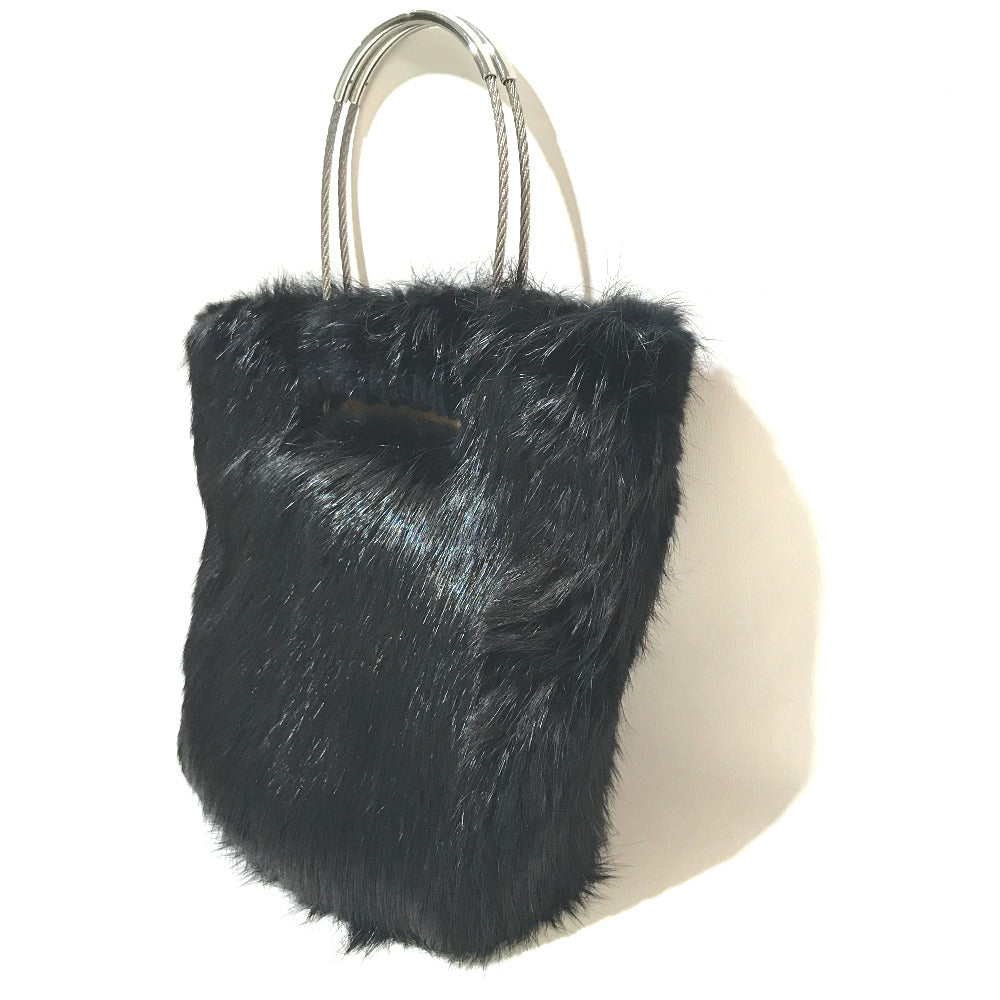 BALENCIAGA Cable Fur Bag, Fur Tote, Handbag, Fur, Women's, Black