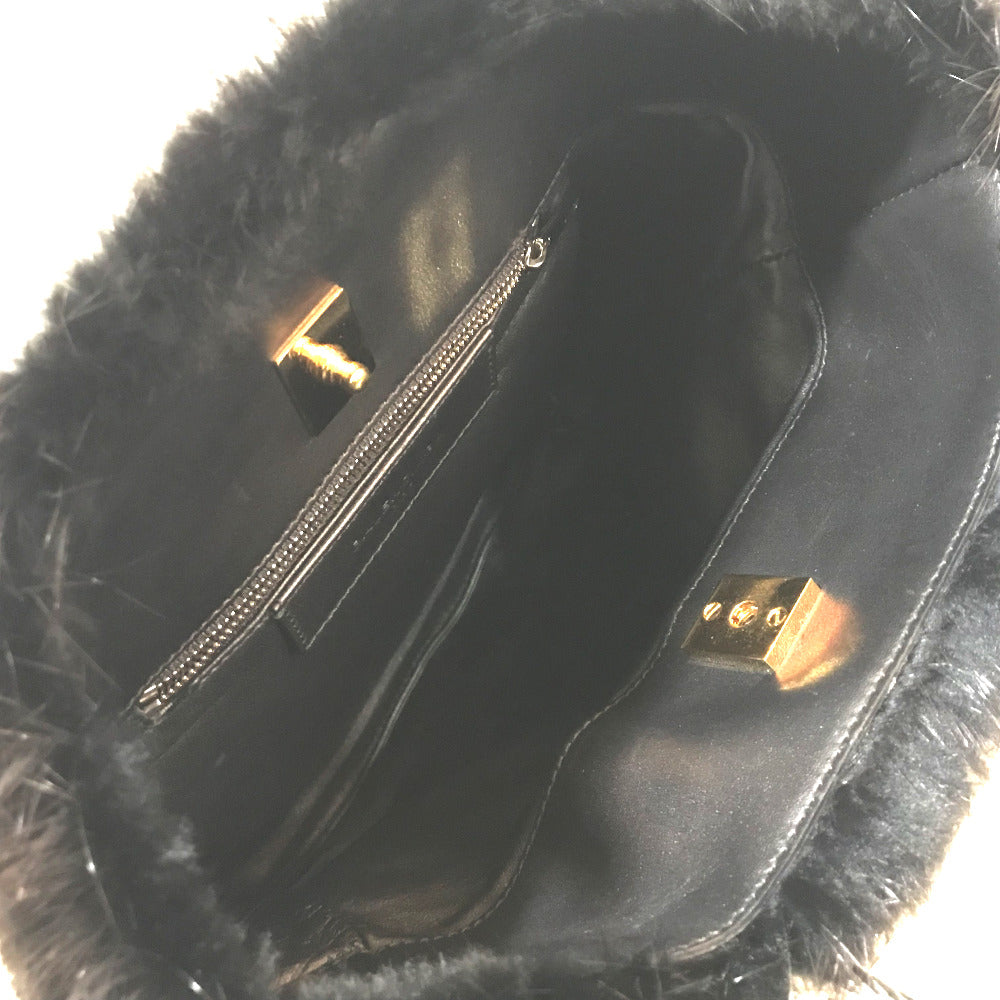BALENCIAGA Cable Fur Bag, Fur Tote, Handbag, Fur, Women's, Black