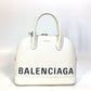BALENCIAGA 550645 Two-Tone Ville Top Handle S 2-Way Shoulder Bag/Crossbody Handbag Leather Women's White
