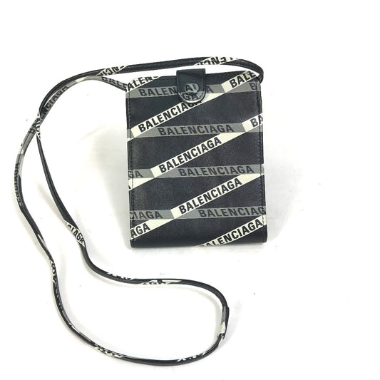 BALENCIAGA 541567 ポーチ ポシェット 財布 エクスプローラー ショルダーウォレット カバン ロゴ ショルダーバッグ レザー メンズ ブラック