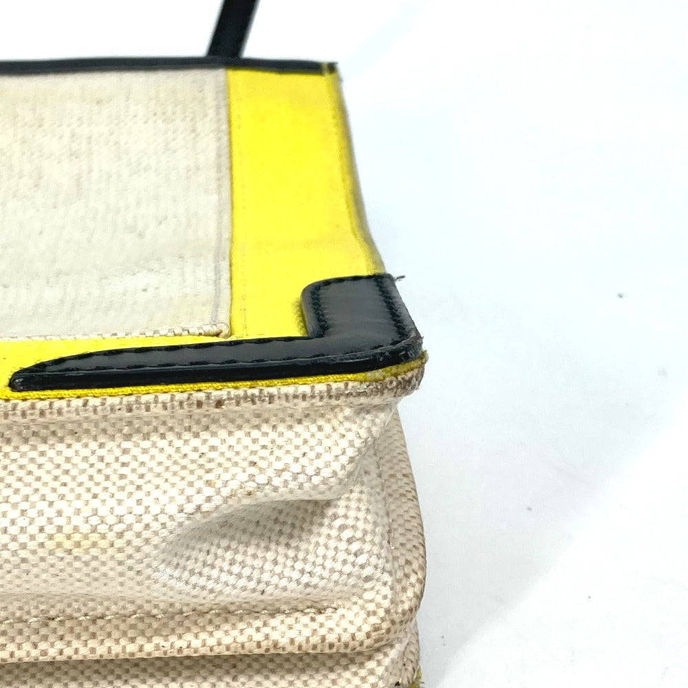 BALENCIAGA 339937 ネイビー ポシェット 斜め掛け クラッチバッグ ポーチ ショルダーバッグ レザー/コーティングキャンバス レディース イエロー