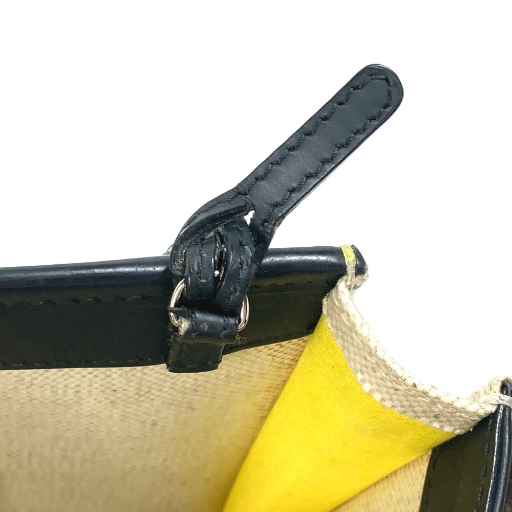 BALENCIAGA 339937 ネイビー ポシェット 斜め掛け クラッチバッグ ポーチ ショルダーバッグ レザー/コーティングキャンバス レディース イエロー