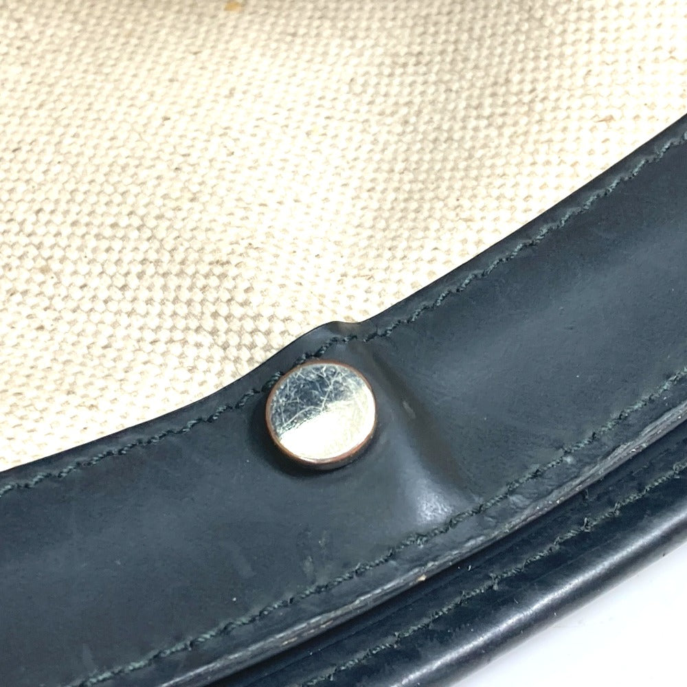 BALENCIAGA 339937 ネイビー ポシェット 斜め掛け クラッチバッグ ポーチ ショルダーバッグ レザー/コーティングキャンバス レディース イエロー