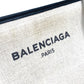 BALENCIAGA 339937 ネイビー ポシェット 斜め掛け クラッチバッグ ポーチ ショルダーバッグ レザー/コーティングキャンバス レディース イエロー