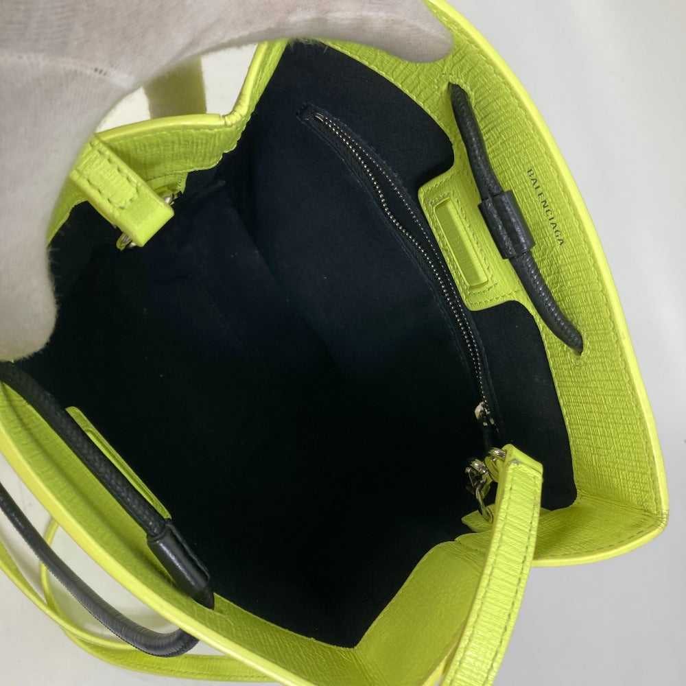 BALENCIAGA 568817 ショルダーバッグ 斜め掛け ショッピングトートXS 2WAY トートバッグ レザー レディース イエロー