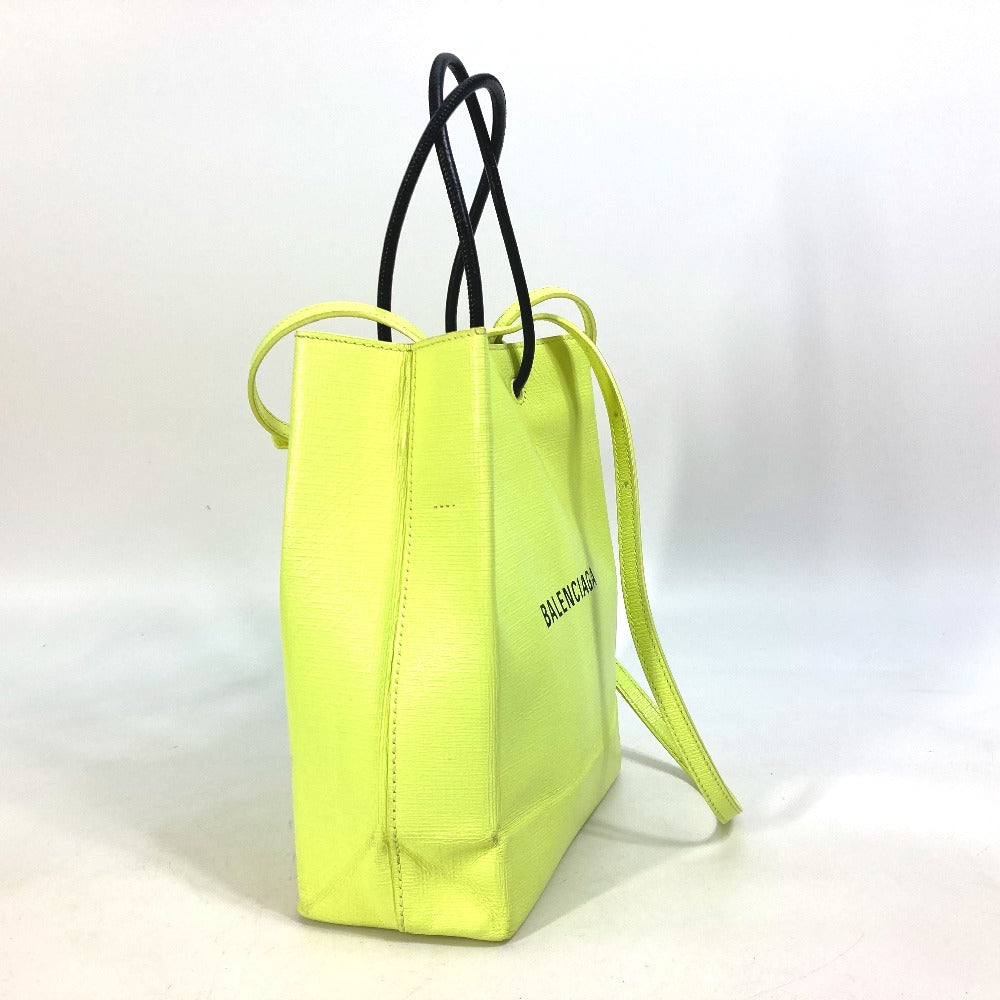 BALENCIAGA 568817 ショルダーバッグ 斜め掛け ショッピングトートXS 2WAY トートバッグ レザー レディース イエロー