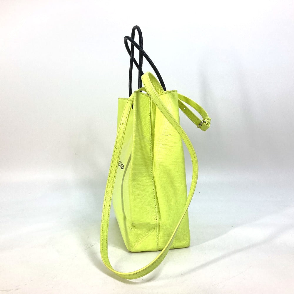 BALENCIAGA 568817 ショルダーバッグ 斜め掛け ショッピングトートXS 2WAY トートバッグ レザー レディース イエロー