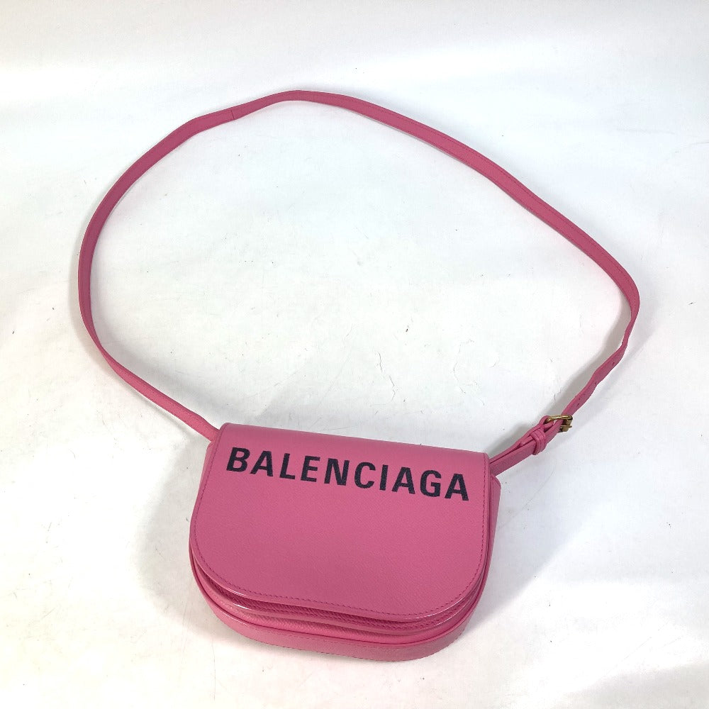 BALENCIAGA 550639 Ville D Pochette Crossbody Shoulder Bag in Pink Leather