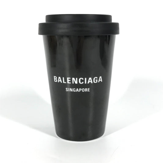 BALENCIAGA 666275 コップ カップ 蓋付き 食器 インテリア ロゴ シンガポール　SINGAPORE タンブラー 陶器 レディース