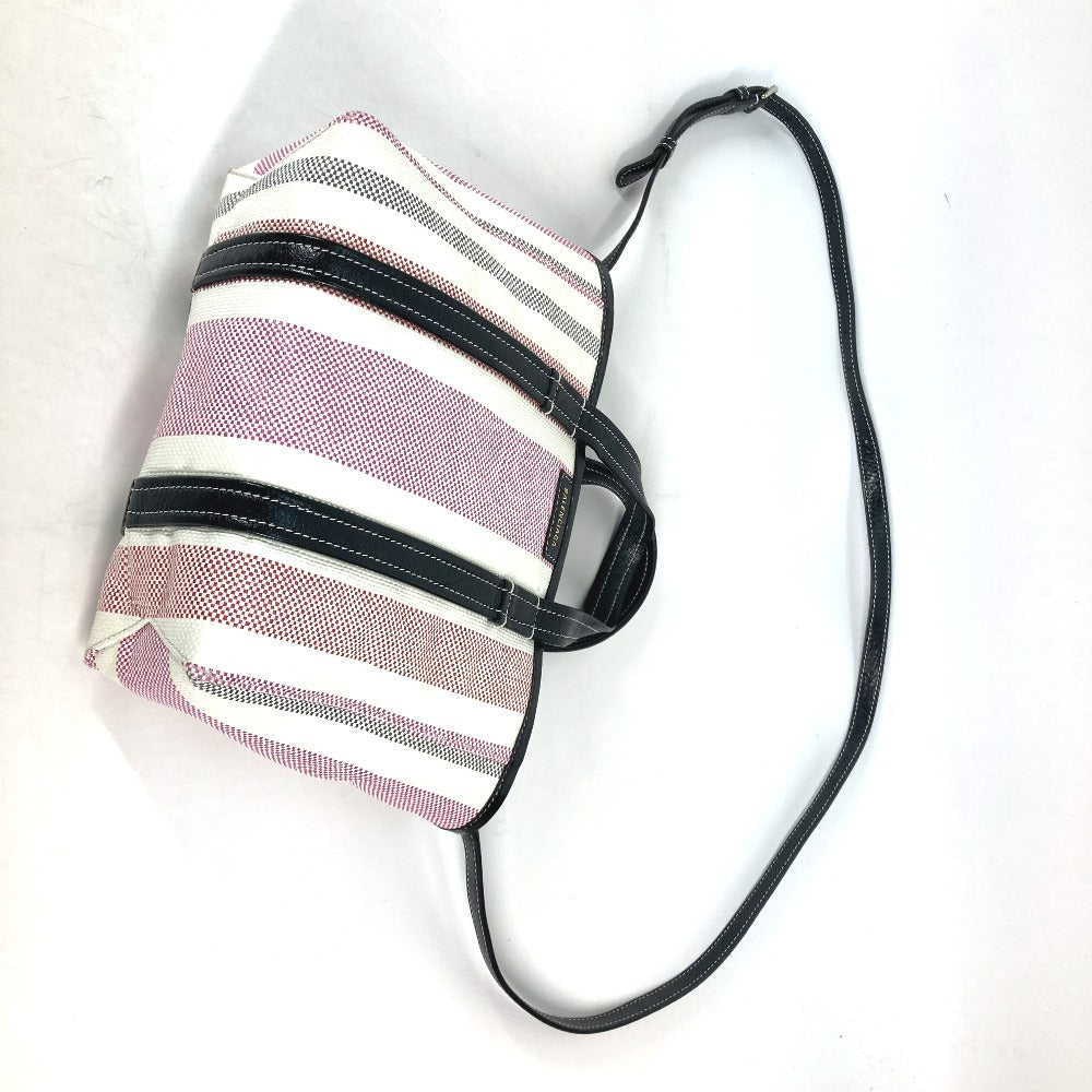 BALENCIAGA 671404 ストライプ BARBES SMALL バルベススモール 2WAY ショルダーバッグ カバン 斜め掛け トートバッグ ハンドバッグ レザー レディース ピンク - brandshop-reference