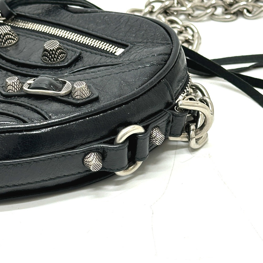 BALENCIAGA 722781 ルカゴール ハート チェーン カバン 肩掛け 斜め掛け ショルダーバッグ レザー レディース ブラック - brandshop-reference