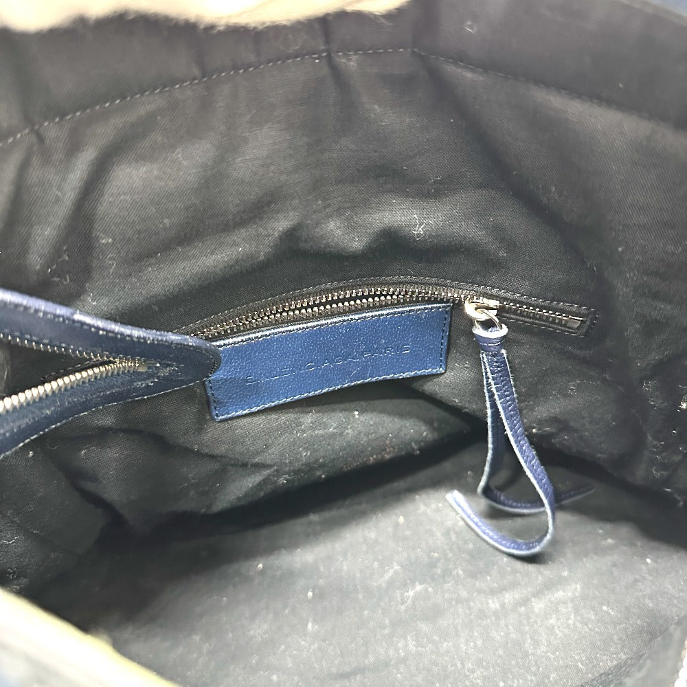 Balenciaga 266434 Liberty Paper 2way Bag Crossbody bahu Tote Bag Kulit Wanita Biru