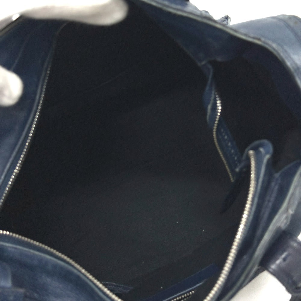 Balenciaga 266434 Liberty Paper 2way Bag Crossbody bahu Tote Bag Kulit Wanita Biru