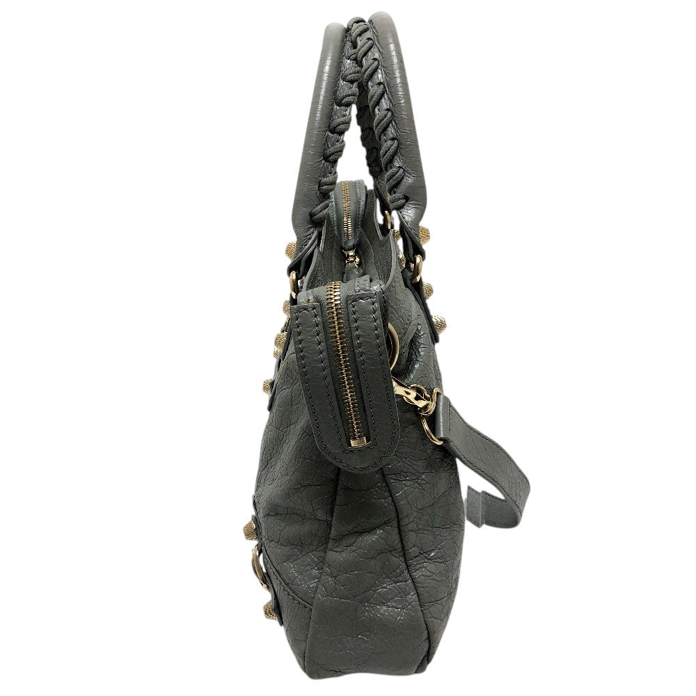 BALENCIAGA 519872 THE TOWN Bag 2WAY Hand Bag Leather gray Used