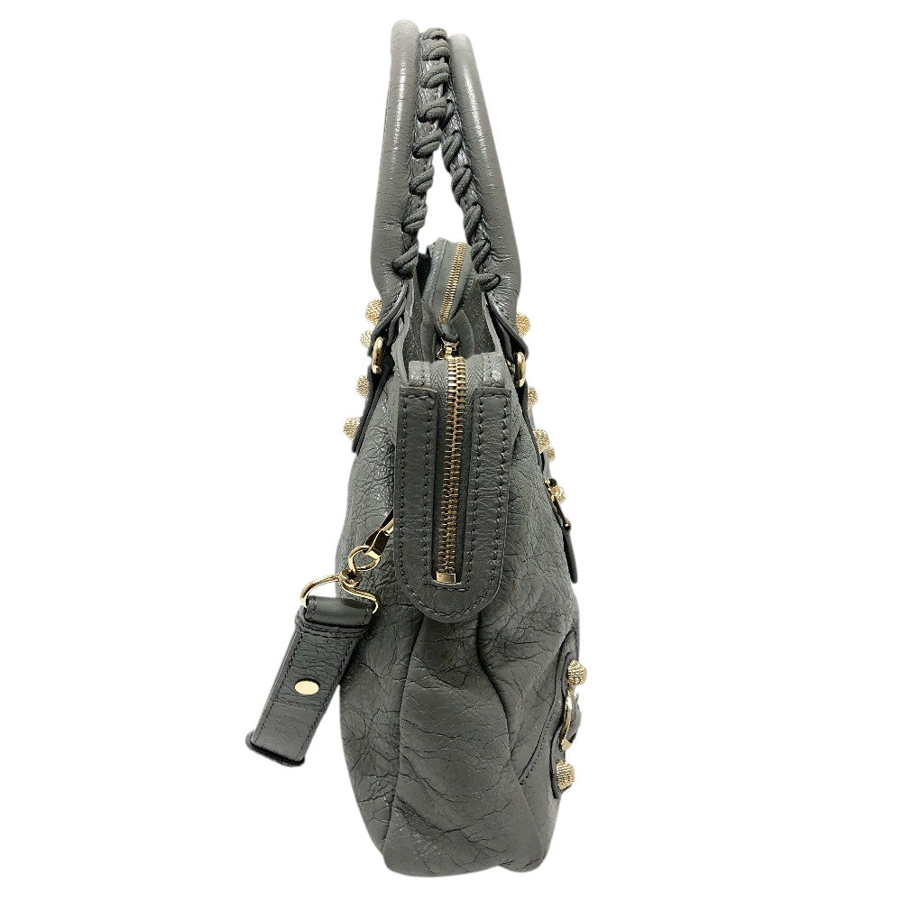 BALENCIAGA 519872 THE TOWN Bag 2WAY Hand Bag Leather gray Used