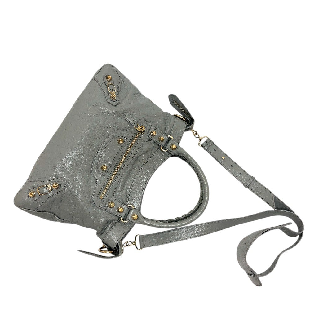 BALENCIAGA 519872 THE TOWN Bag 2WAY Hand Bag Leather gray Used