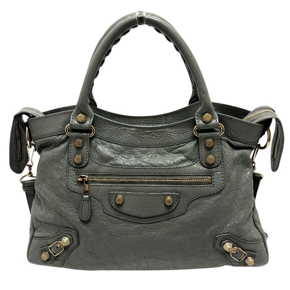 BALENCIAGA 519872 THE TOWN Bag 2WAY Hand Bag Leather gray Used
