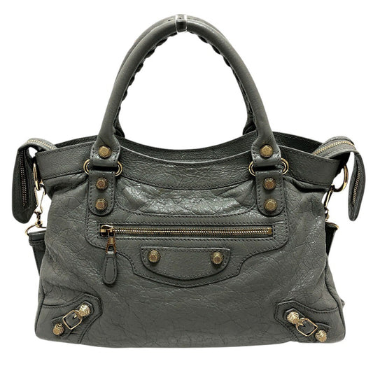 BALENCIAGA 519872 THE TOWN Bag 2WAY Hand Bag Leather gray Used