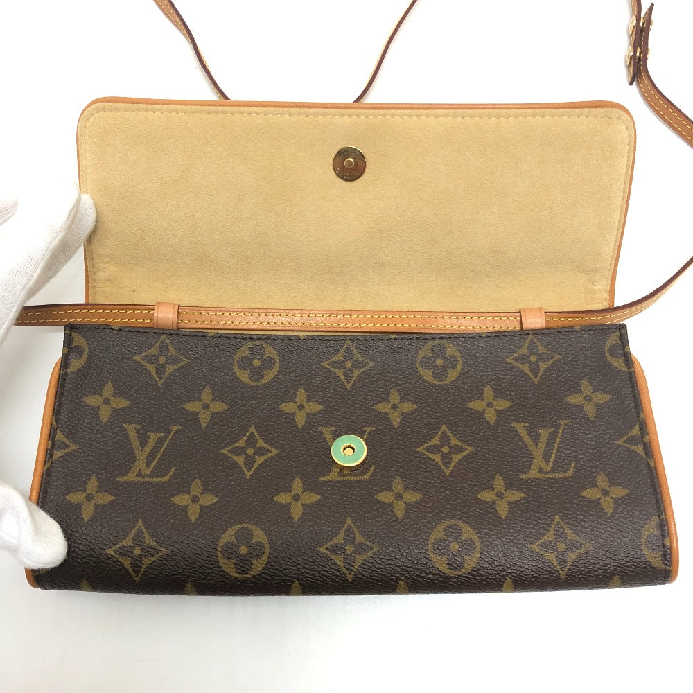 LOUIS VUITTON M51852 ポシェットツインGM カバン 2WAY クラッチバッグ ショルダーバッグ モノグラムキャンバス レディース ブラウン