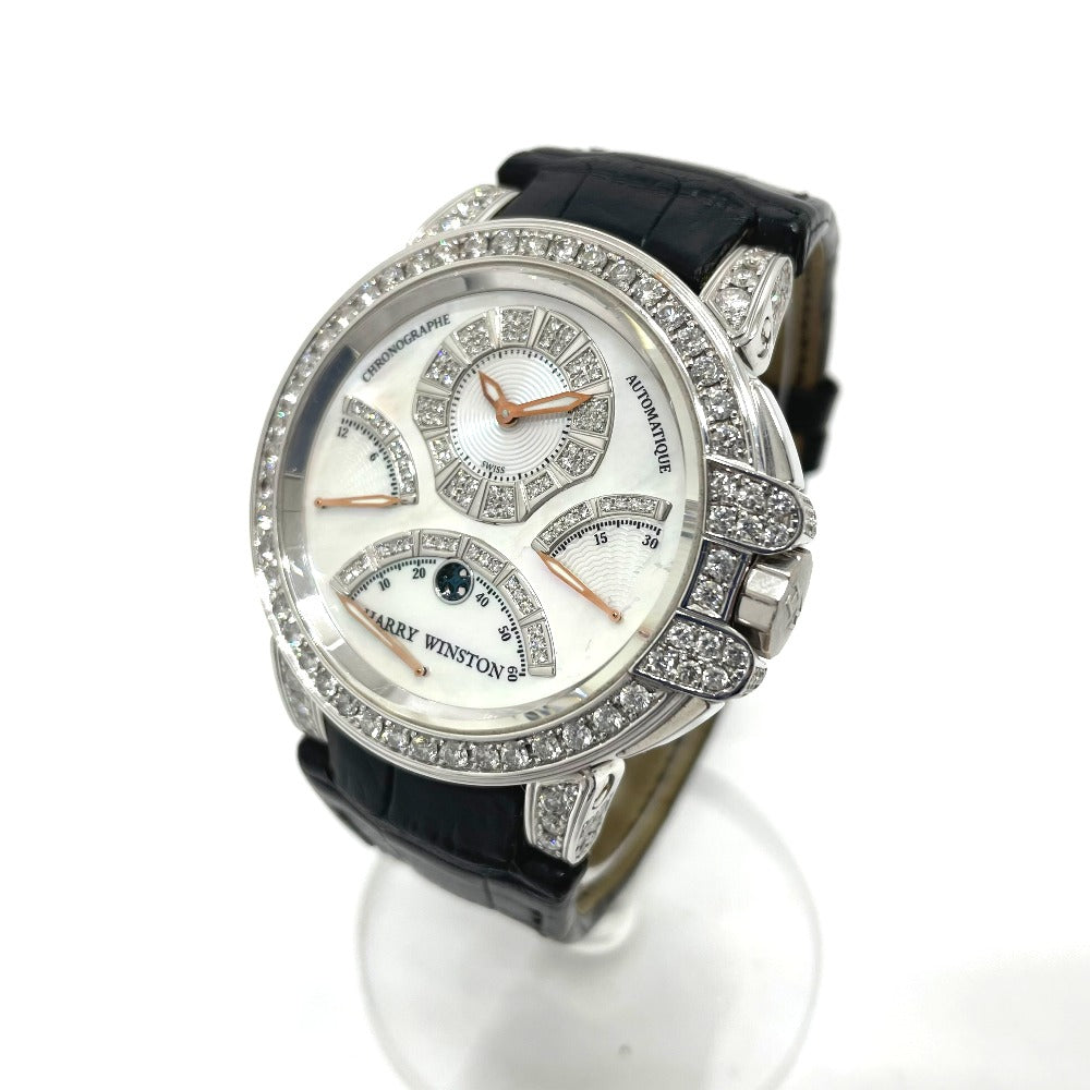 HARRY WINSTON MCRA44W オーシャンクロノ トリプル レトログラード 自動巻き 腕時計 K18WG メンズ ホワイトゴールド