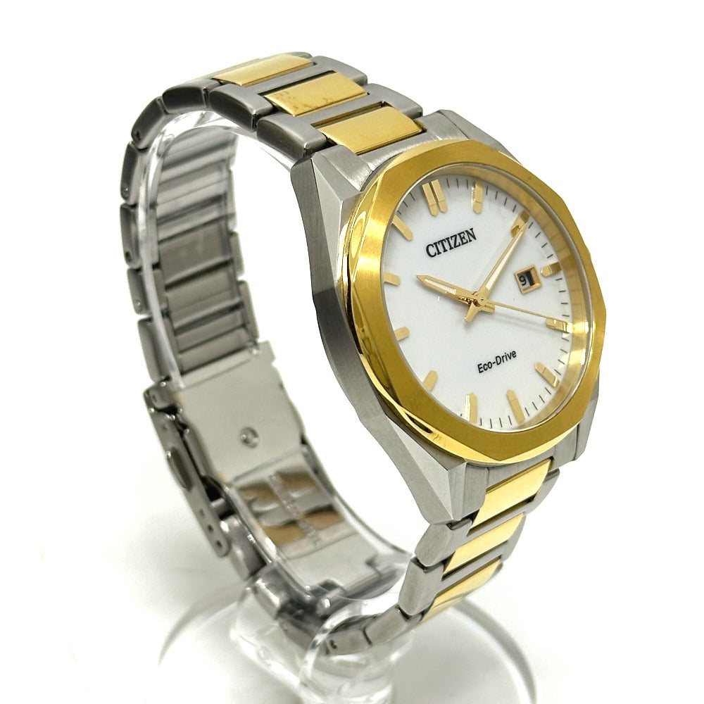 CITIZEN E111-008TT02 エコドライブ　 ソーラー コンビ アナログ 腕時計 SS メンズ シルバー