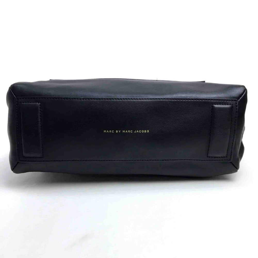 MARC BY MARC JACOBS two-tone tote bag, handbag, shoulder bag, crossbody bag, leather, women's, black