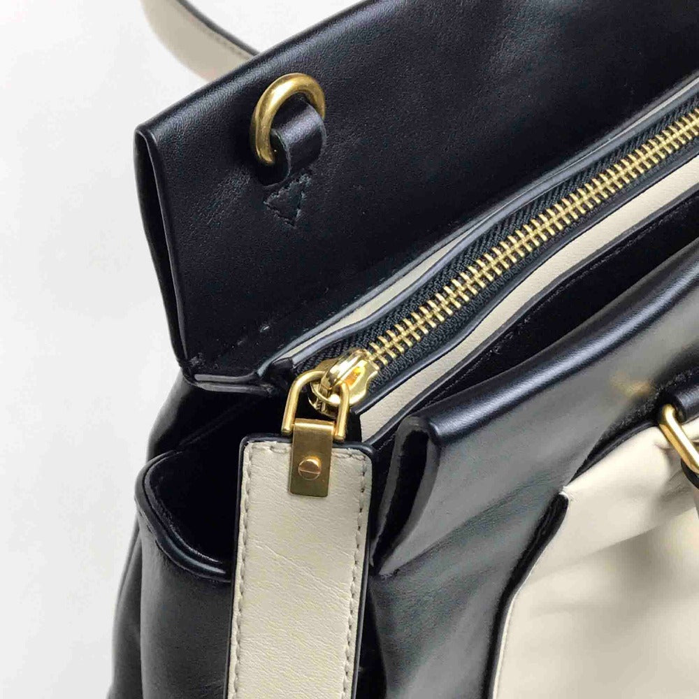 MARC BY MARC JACOBS two-tone tote bag, handbag, shoulder bag, crossbody bag, leather, women's, black