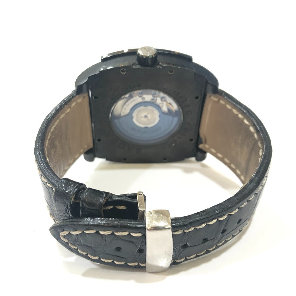 deLaCour サクラ ウィークエンド 自動巻き デイト 腕時計 SS メンズ ブラック