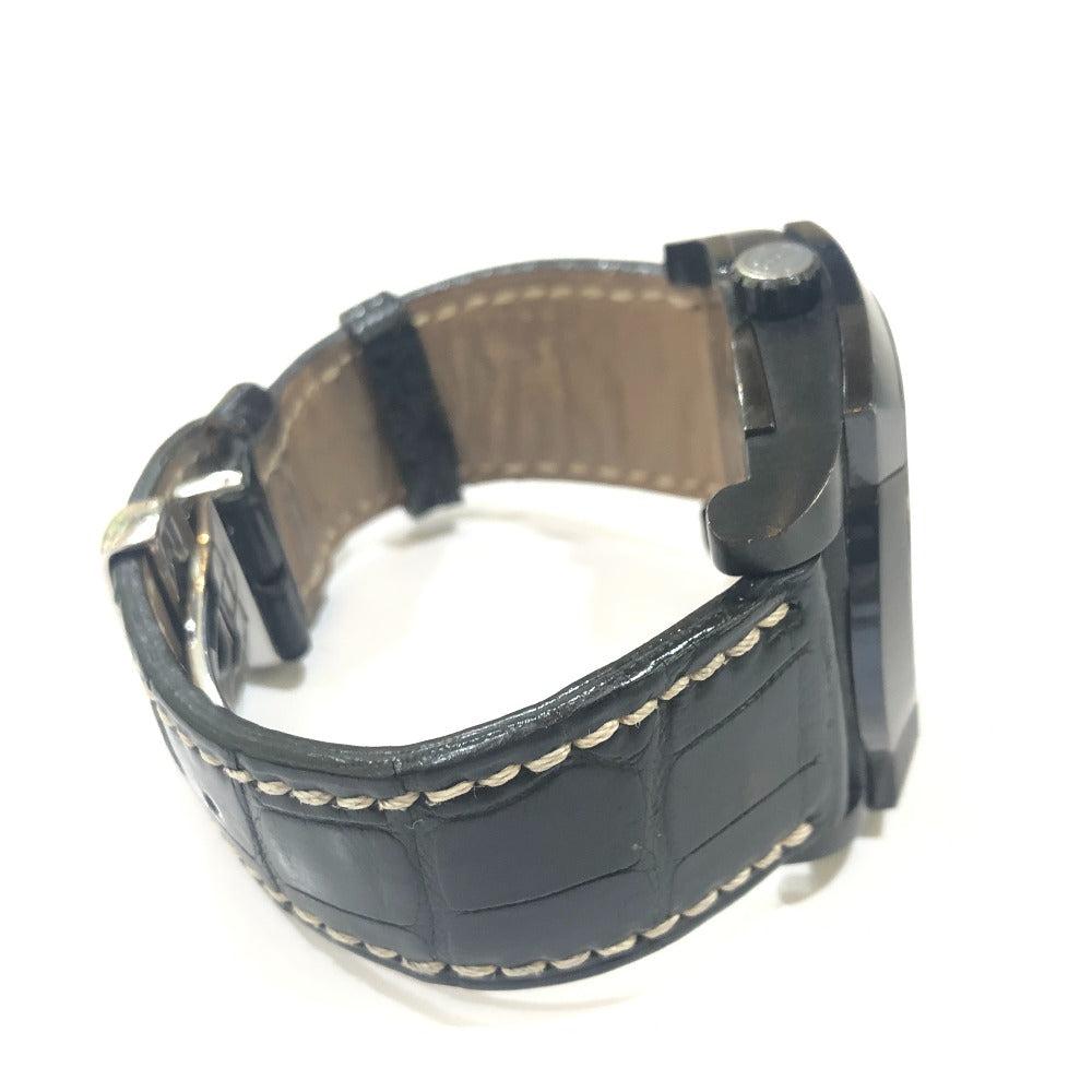 deLaCour サクラ ウィークエンド 自動巻き デイト 腕時計 SS メンズ ブラック