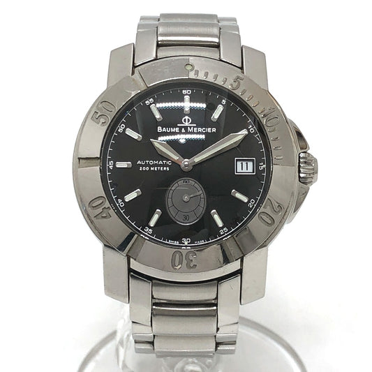 Baume & Mercier 65353 ケープランド スモールセコンド 自動巻き デイト 腕時計 SS メンズ シルバー