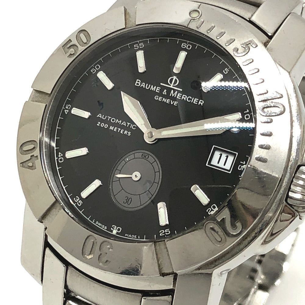 Baume & Mercier 65353 ケープランド スモールセコンド 自動巻き デイト 腕時計 SS メンズ シルバー