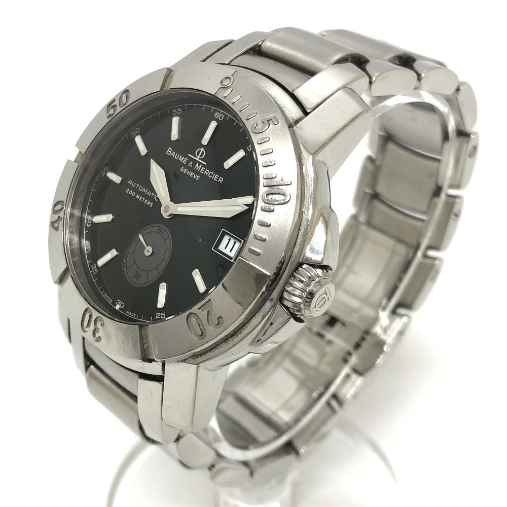 Baume & Mercier 65353 ケープランド スモールセコンド 自動巻き デイト 腕時計 SS メンズ シルバー