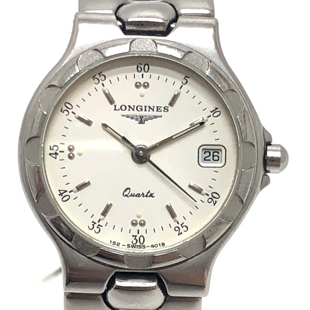 LONGINES 4019 コンクエスト クォーツ ウォッチ ラウンドフェイス 腕時計 SS レディース シルバー