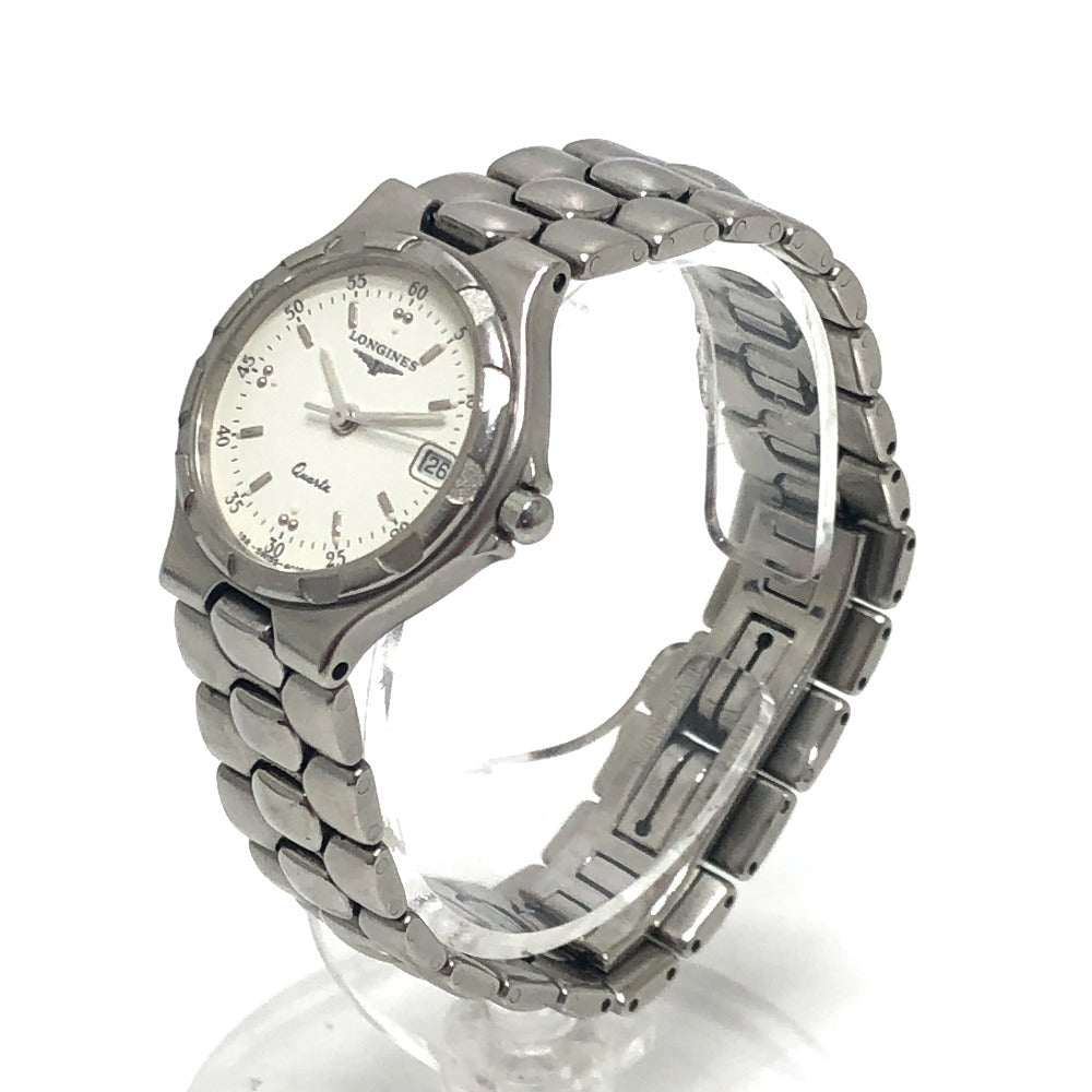 LONGINES 4019 コンクエスト クォーツ ウォッチ ラウンドフェイス 腕時計 SS レディース シルバー