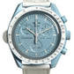 Swatch SO33L100C Omega Collaboration OMEGA mission to uranus Men's watch Wristwatch Pastel blue blue Used