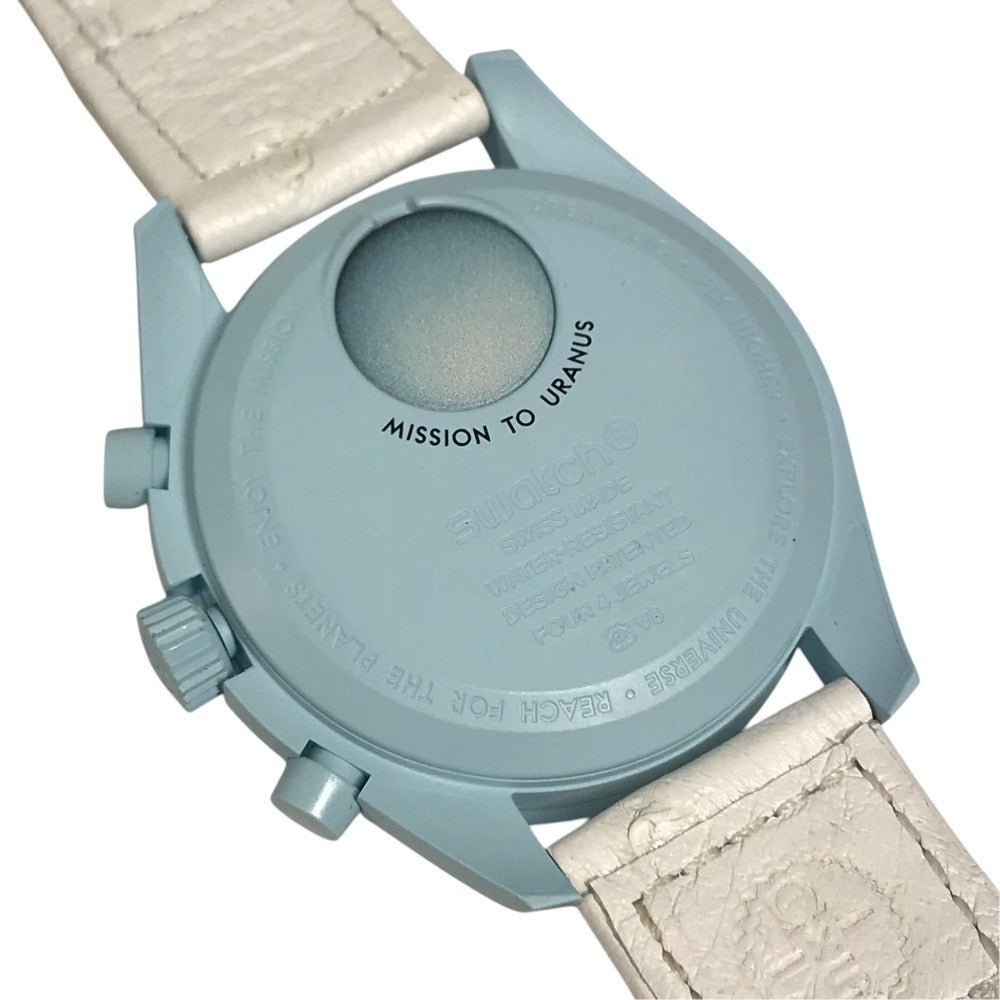 Swatch SO33L100C Omega Collaboration OMEGA mission to uranus Men's watch Wristwatch Pastel blue blue Used