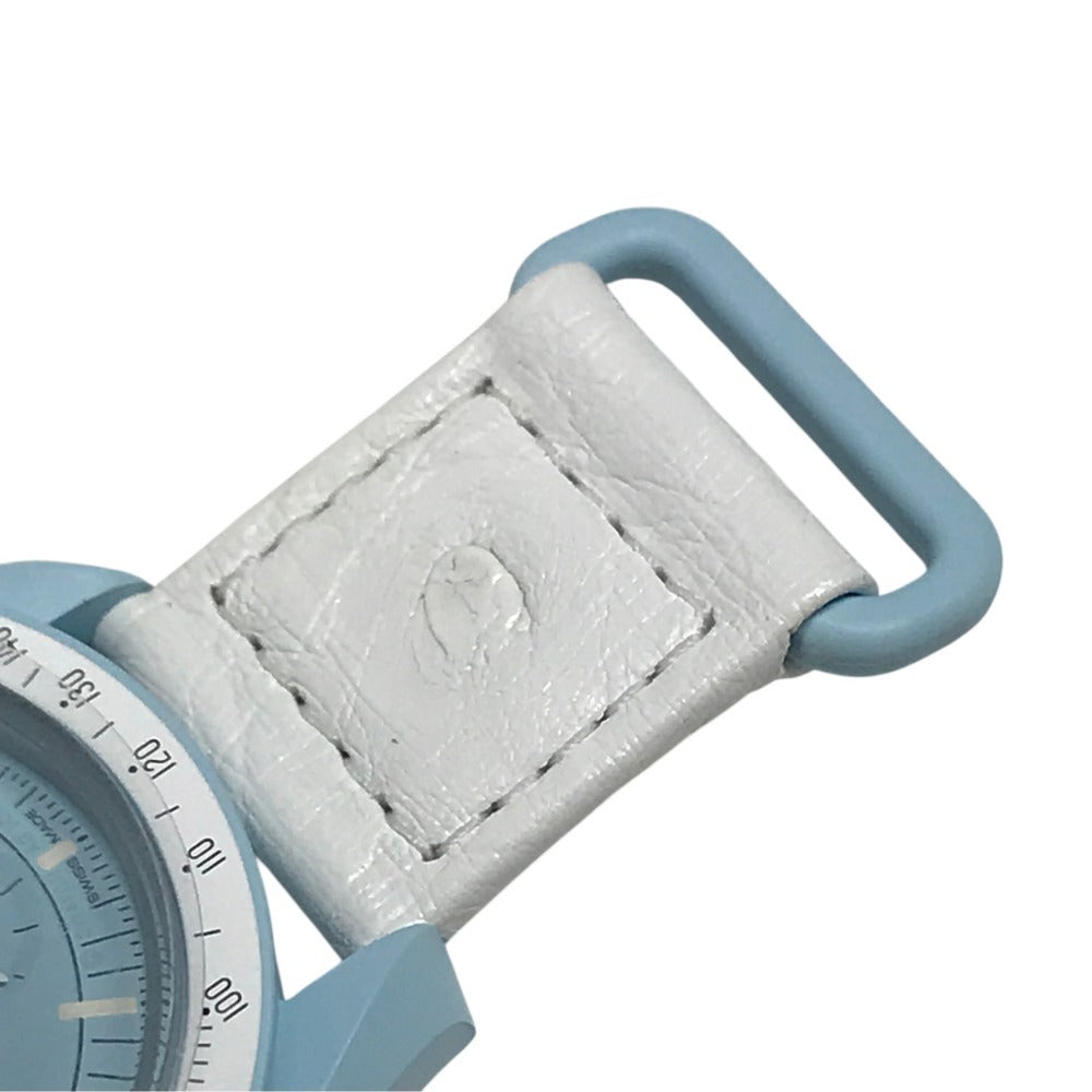Swatch SO33L100C Omega Collaboration OMEGA mission to uranus Men's watch Wristwatch Pastel blue blue Used