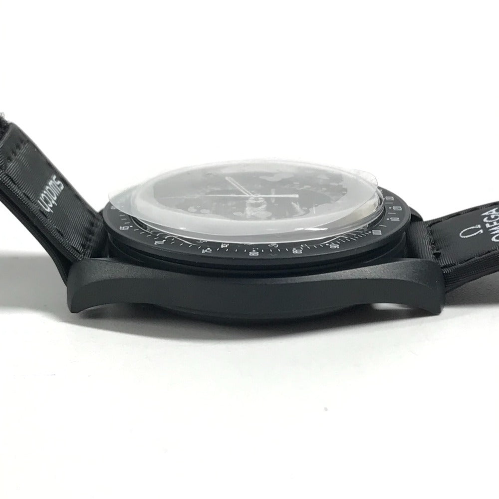 Swatch SO33B700 Omega Collaboration OMEGA Mission to the Moon: Snoopy Men's watch Wristwatch Black Used
