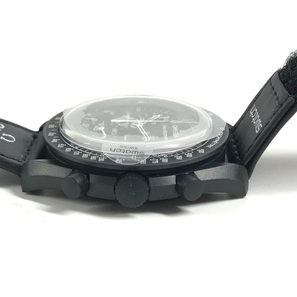 Swatch SO33B700 Omega Collaboration OMEGA Mission to the Moon: Snoopy Men's watch Wristwatch Black Used