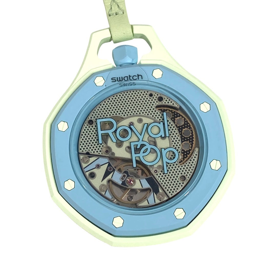 Swatch SSX03L101N Audemars Piguet Swatch x Audemars Piguet Royal Pop Otto Rosso Hand Winding Pocket watch ceramic / Leather Light green Green Used